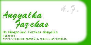 angyalka fazekas business card